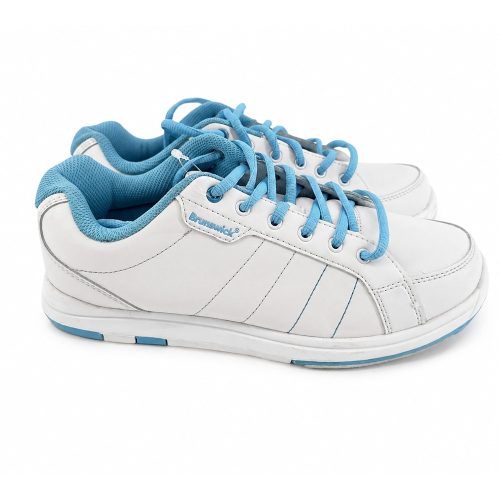 Brunswick Bowling Shoes Women 9.5 White Blue Athletic Lace Up